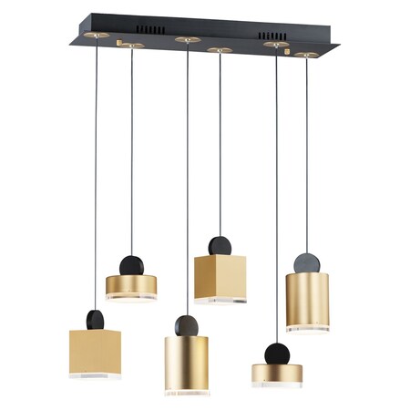 Et2 Nob Led 6-Light Pendant E20866-75BKGLD